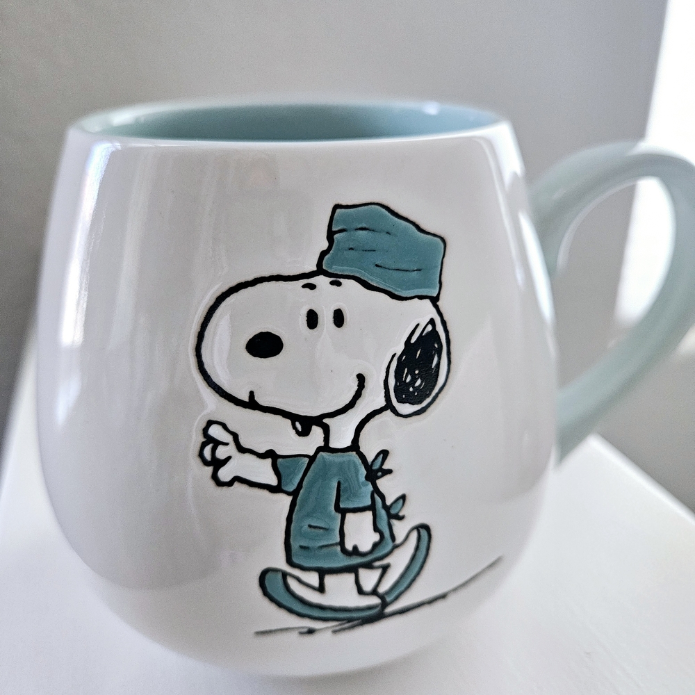 Snoopy White and Blue Coffee Mug